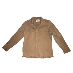 NN07 Bernie 1420 Shirt Jacket Tan Khaki Mens Size Large Organic Cotton Italian